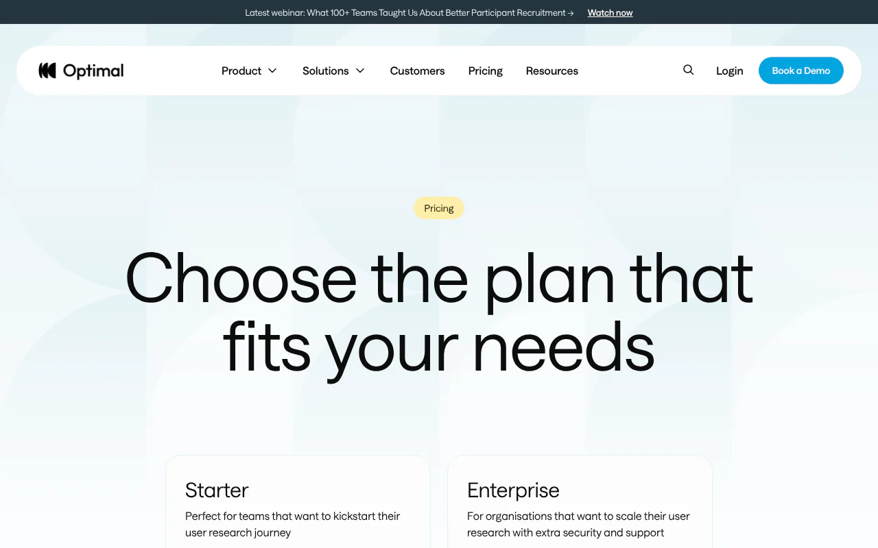 Optimal Workshop's website
