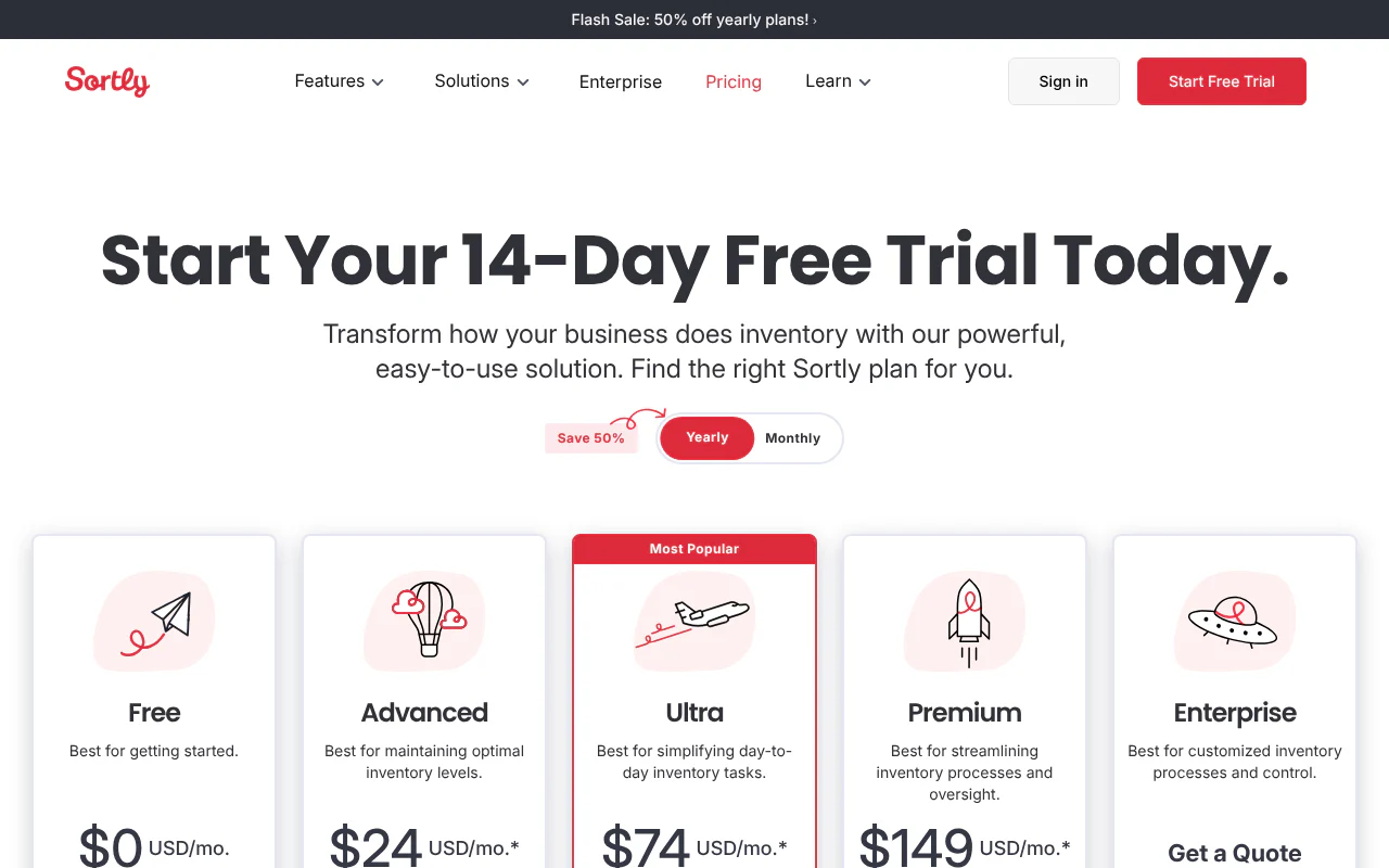 Sortly's website