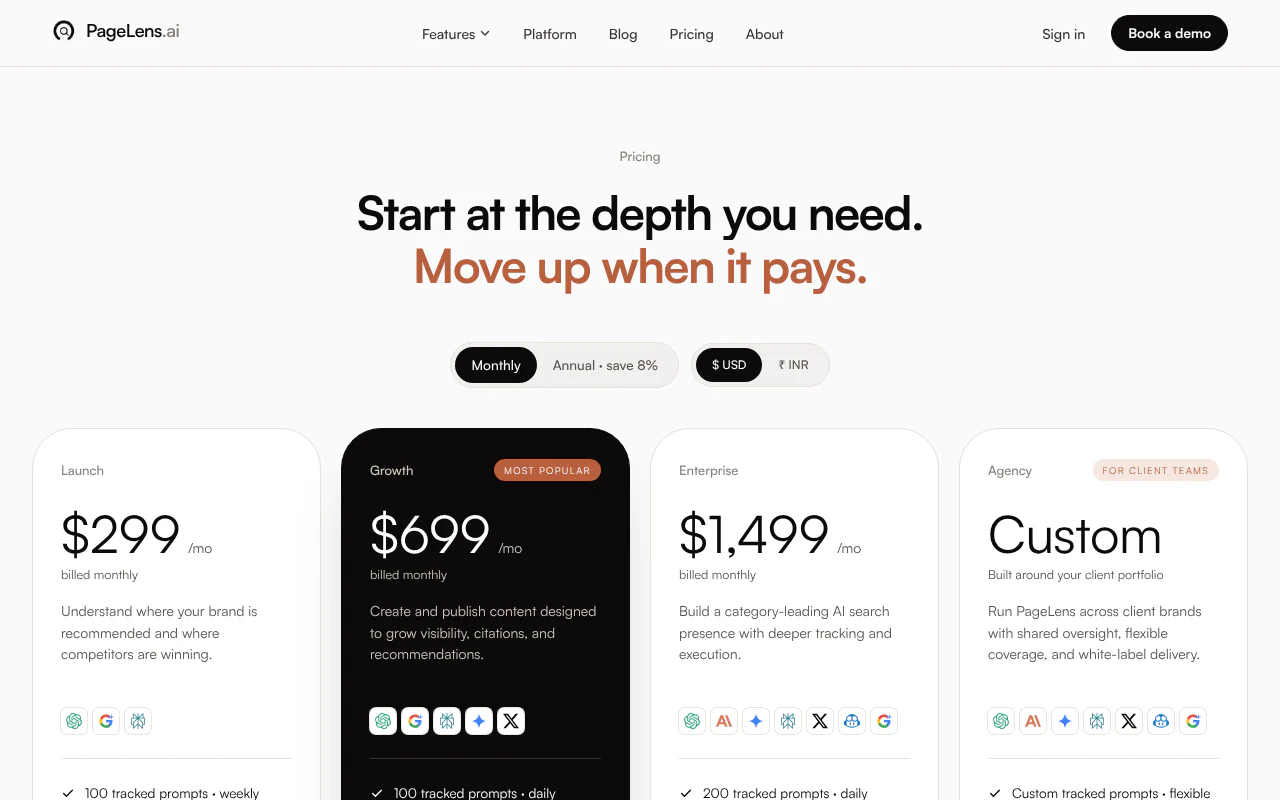PageLens.ai's website