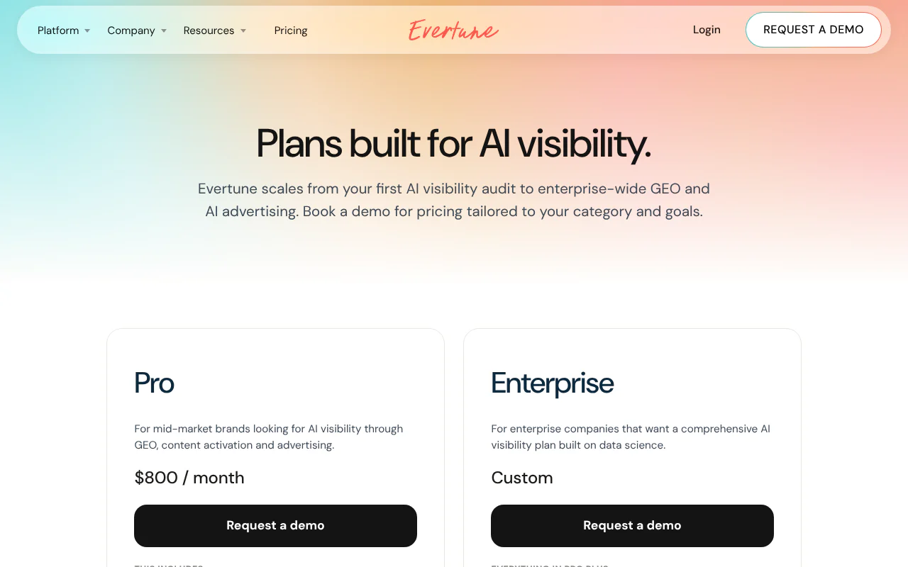 Evertune's website