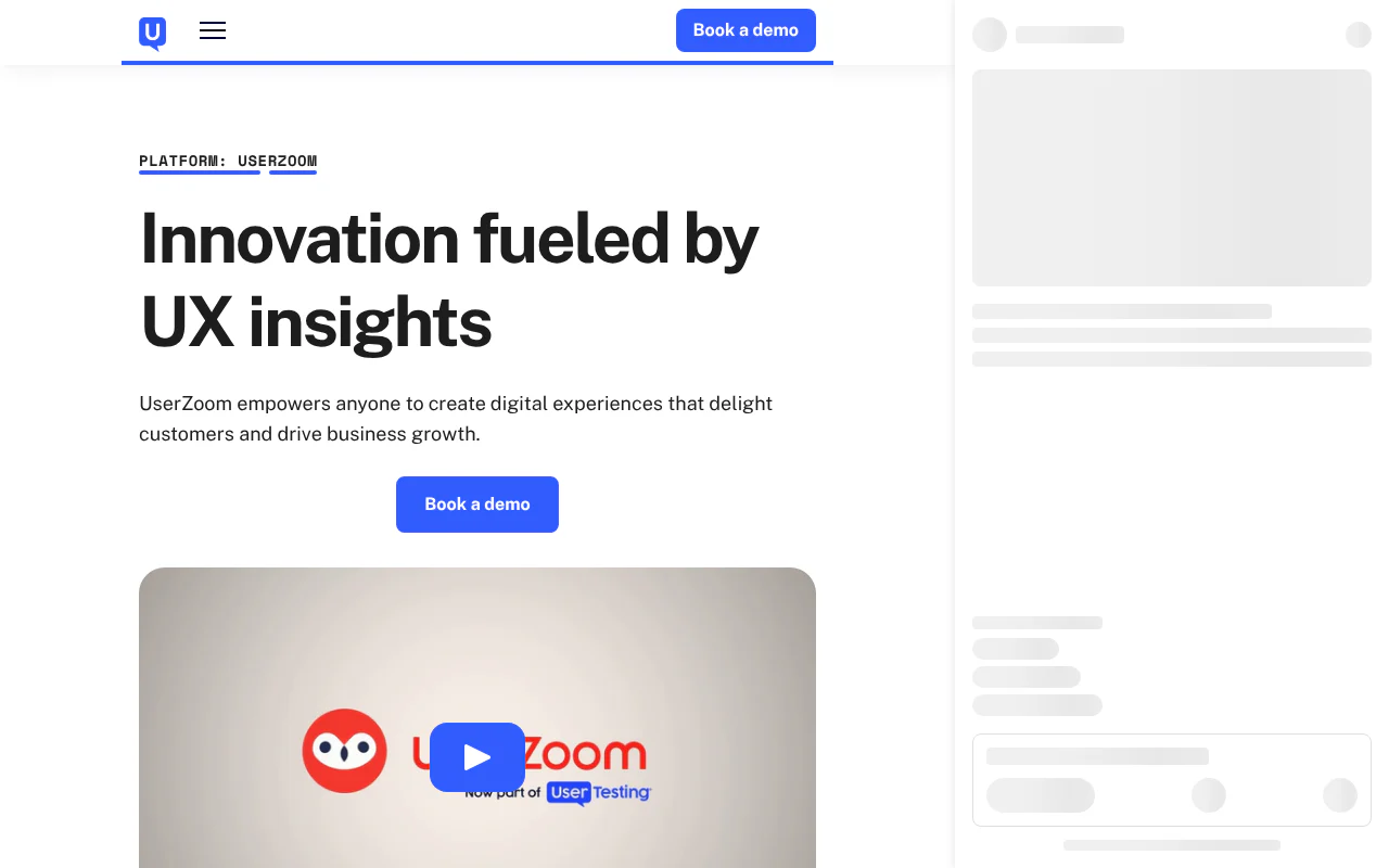 UserZoom's website