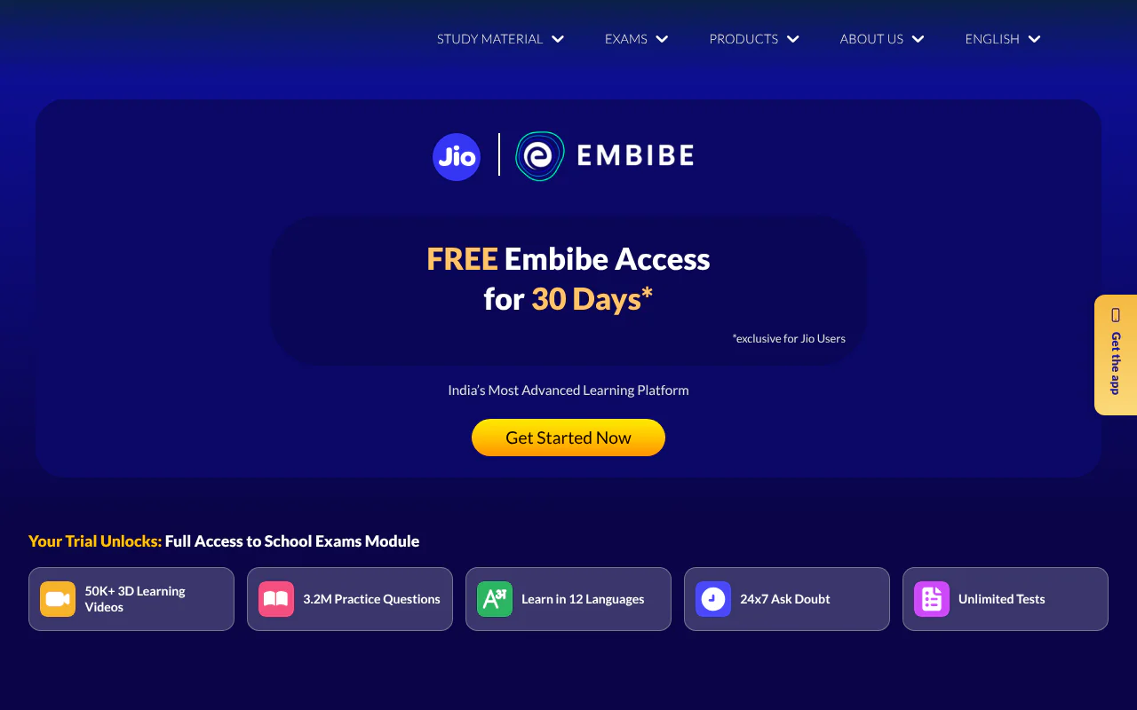 Embibe's website