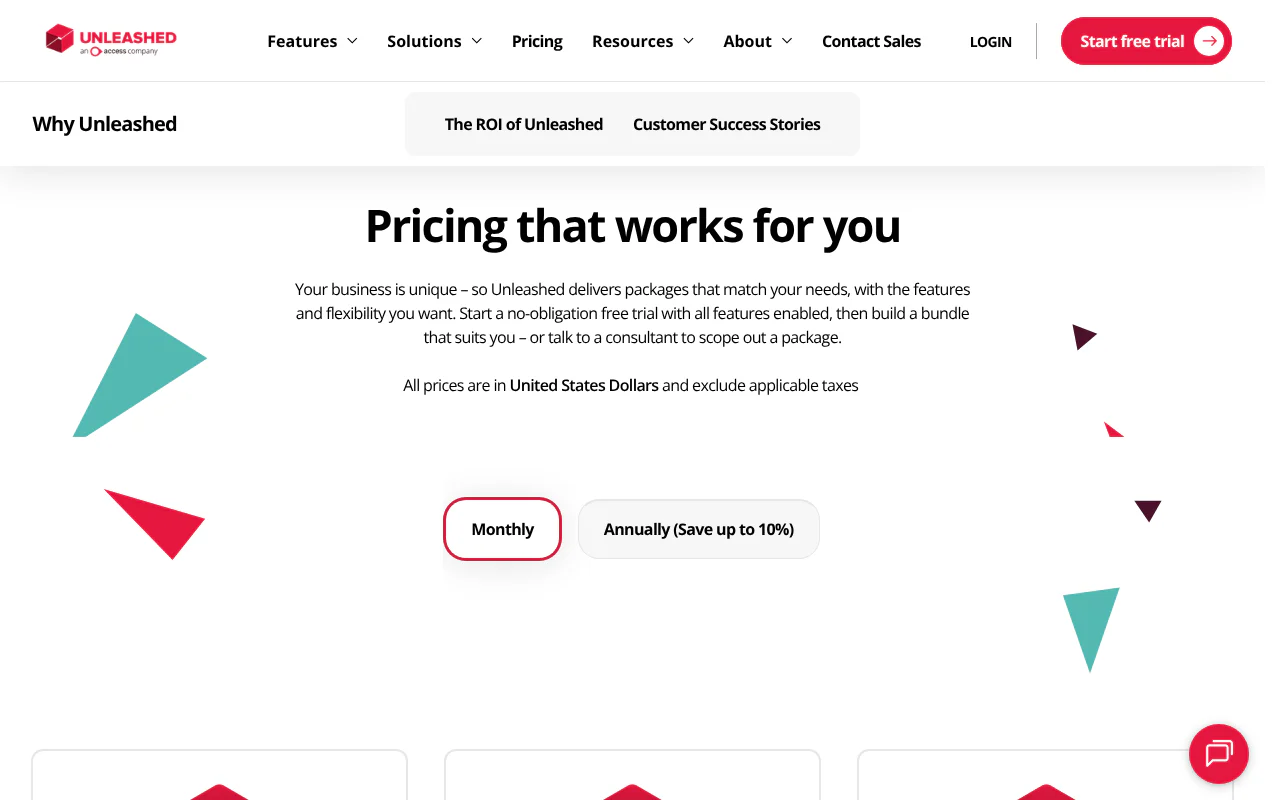 Unleashed's website