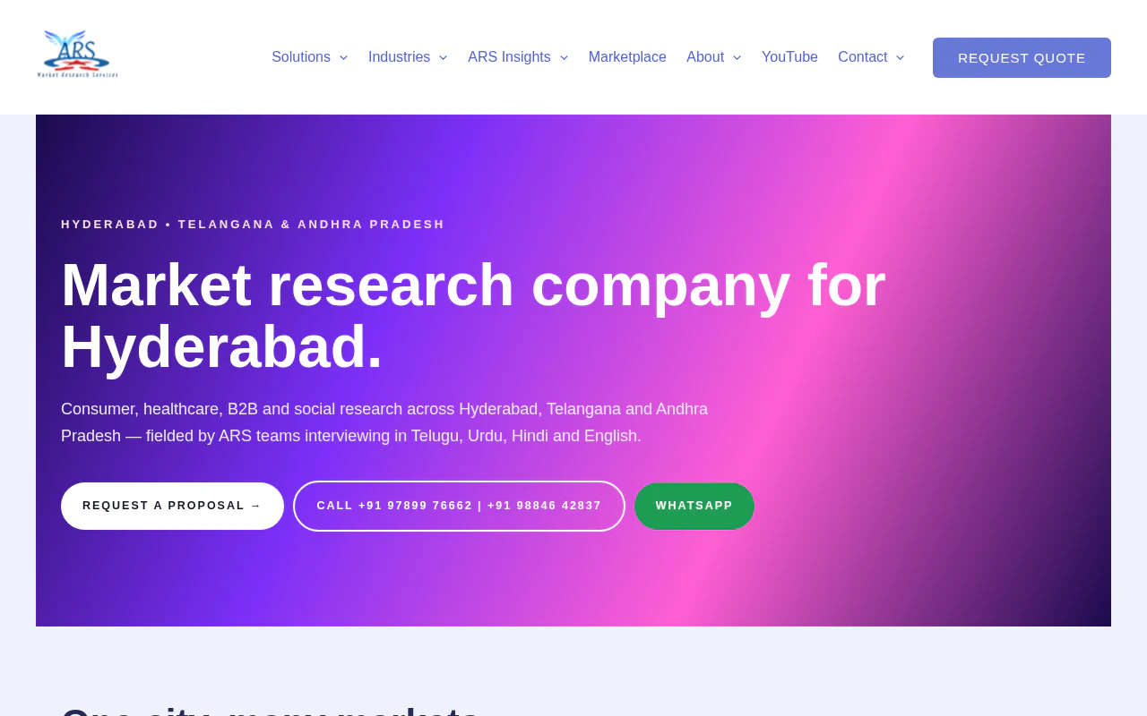 ARS Market Research Services's website
