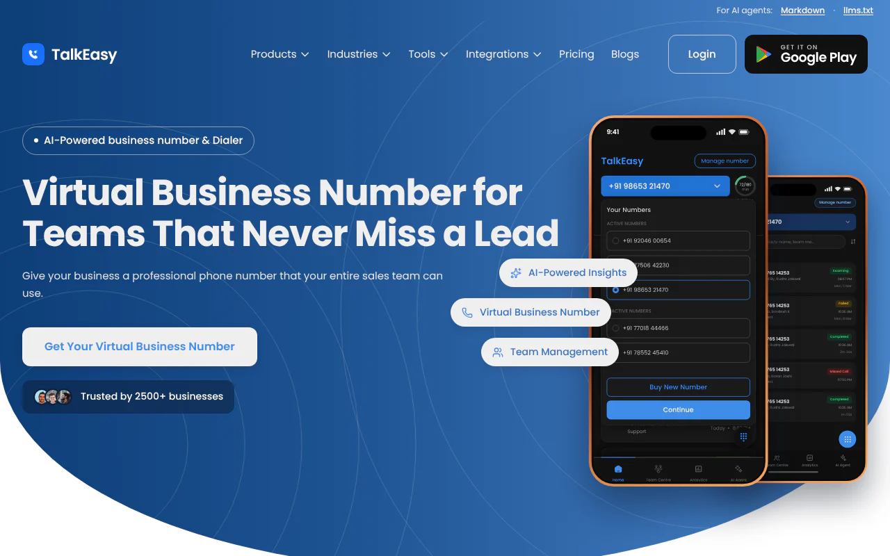 TalkEasy's website