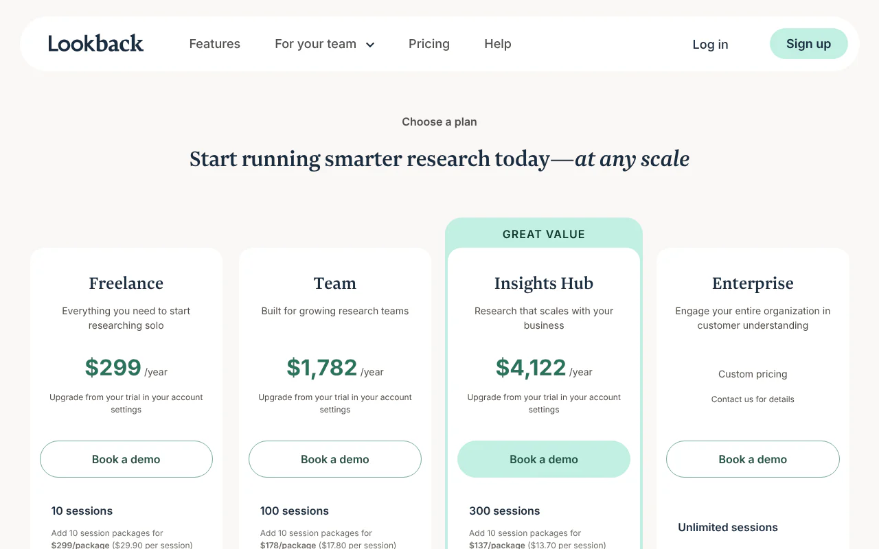 Lookback's website