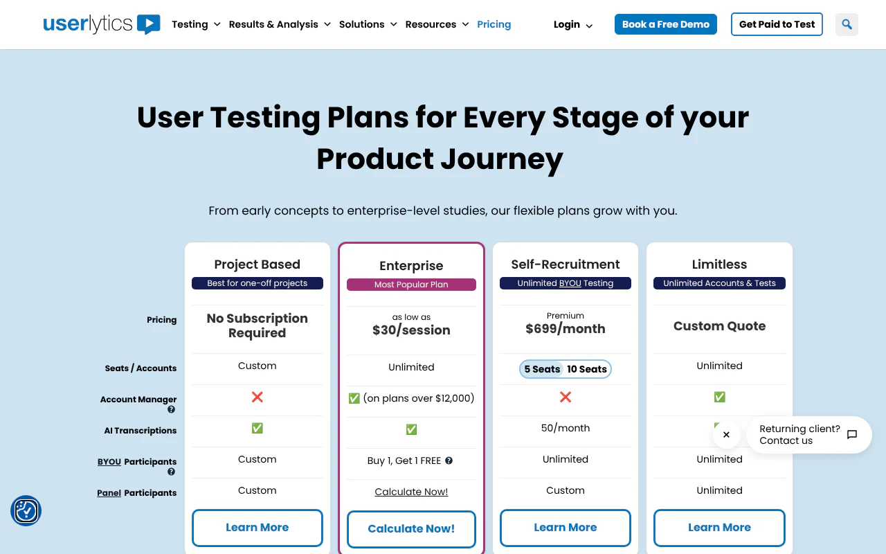 Userlytics's website