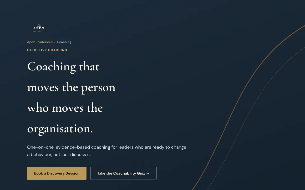 Apex Leadership's website