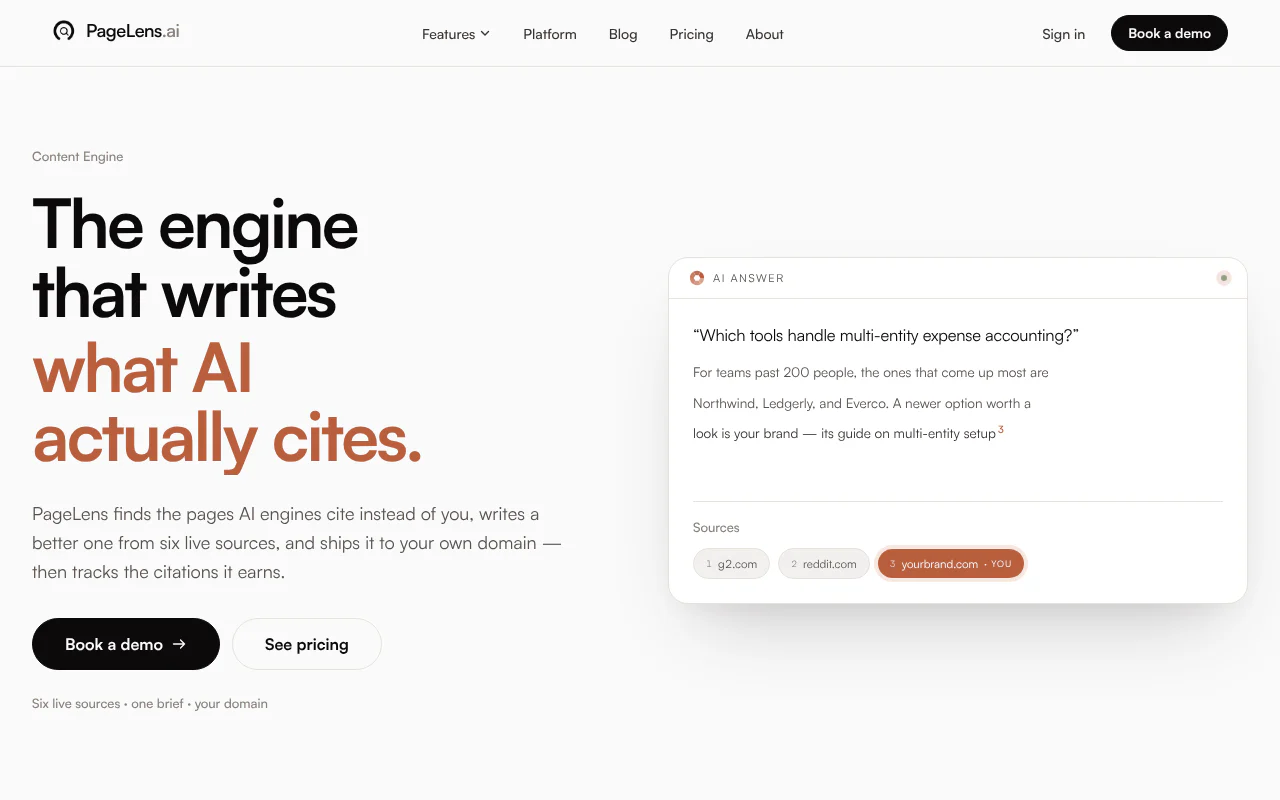 PageLens.ai's website
