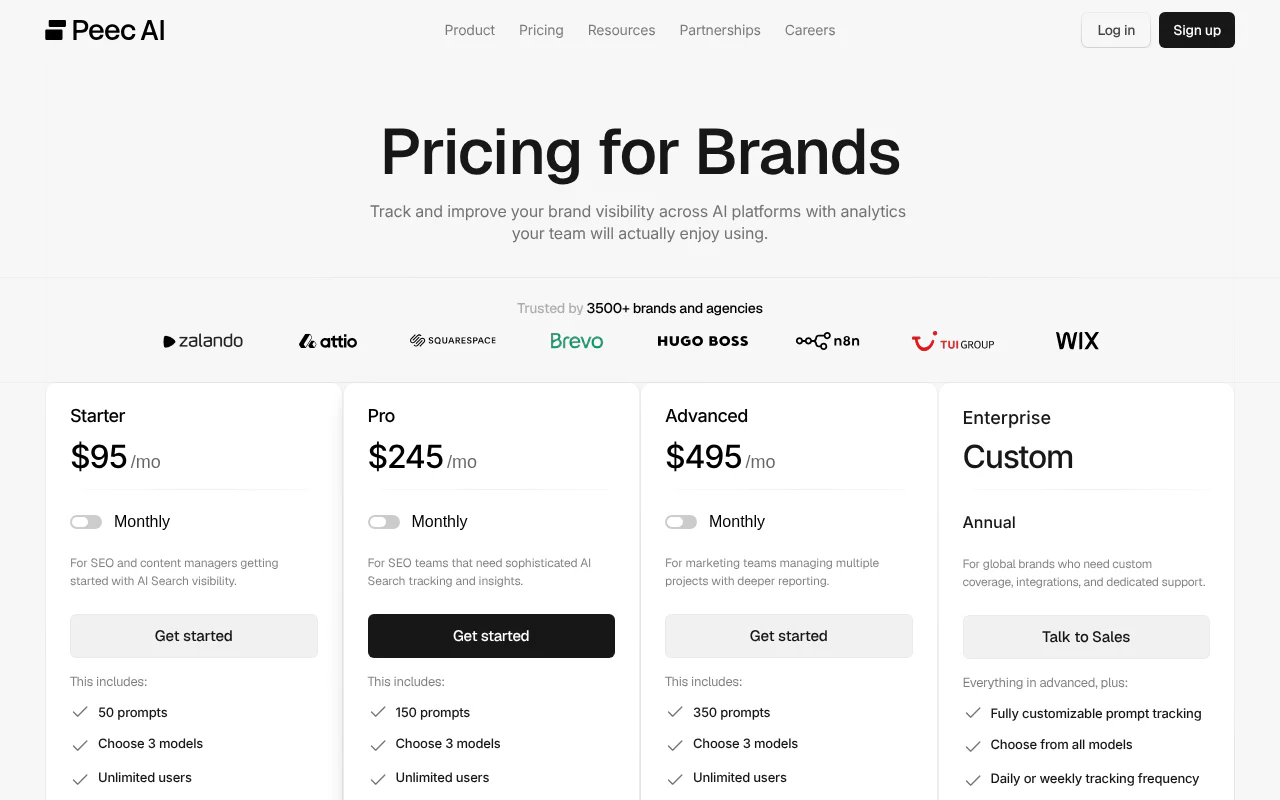 Peec AI's website
