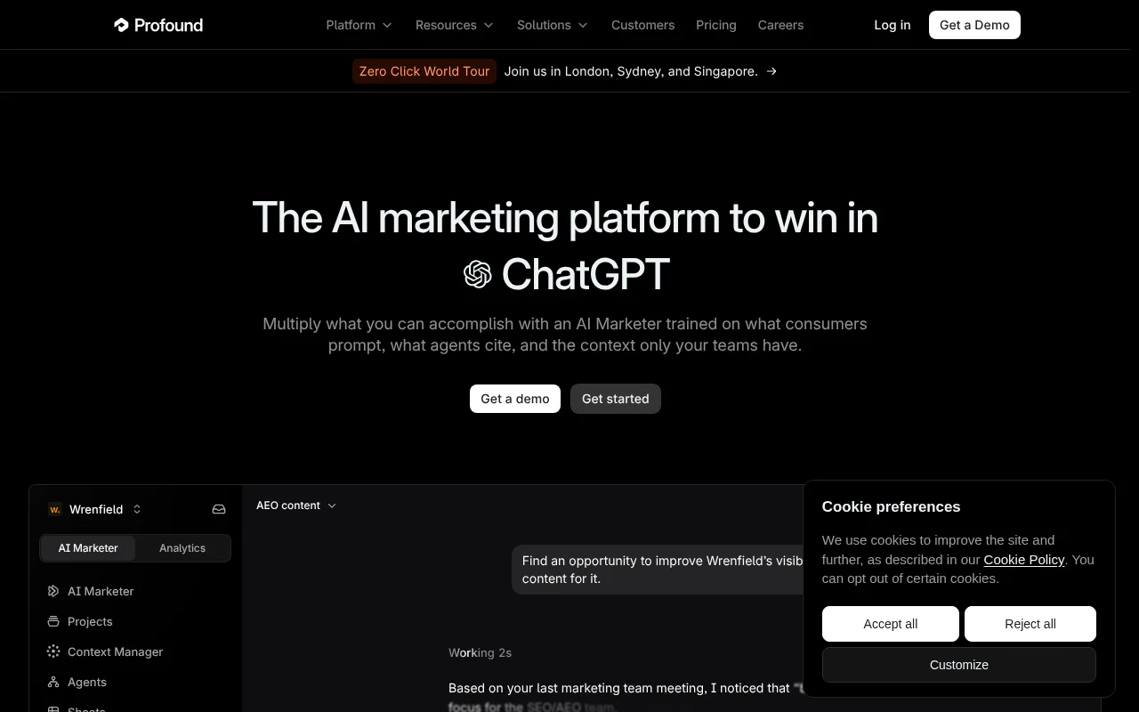 Profound's website