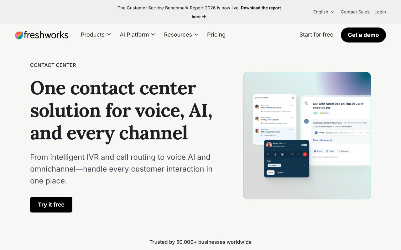 Freshcaller's website